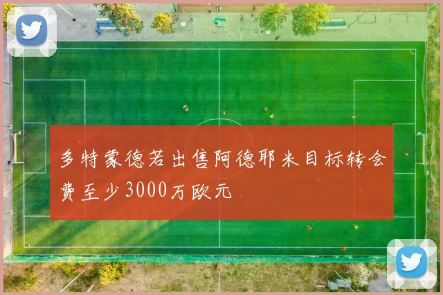 多特蒙德若出售阿德耶米目标转会费至少3000万欧元